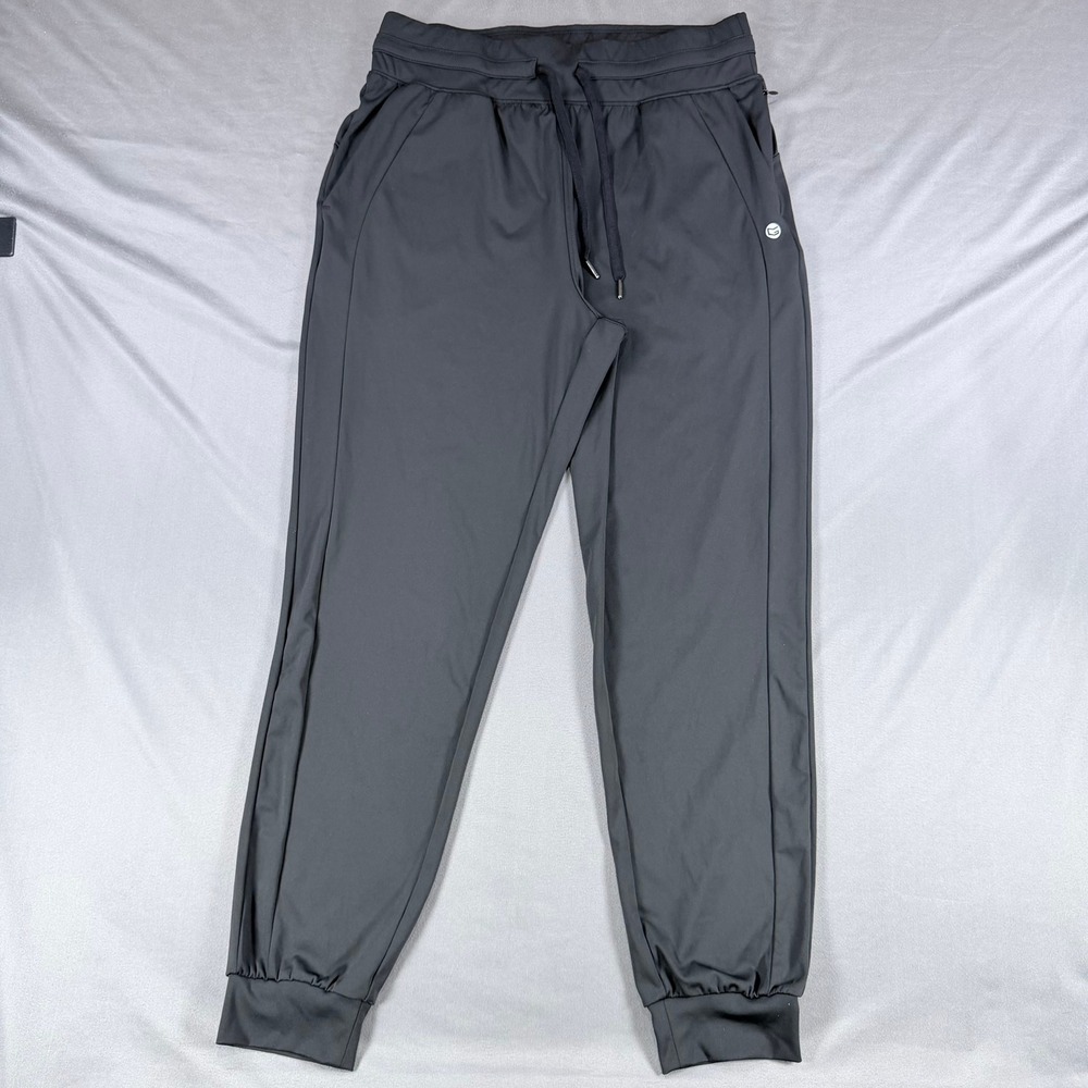 Men's Athletic Joggers Large Black Perform Pants Drawstring Waist Elastic Cuffs